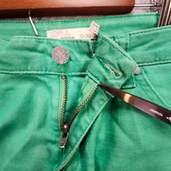 Prana Womens Kara Jean 10/30 Green Denim Stretch Cuffed Organic Cotton Soft Fade - Picture 10 of 16